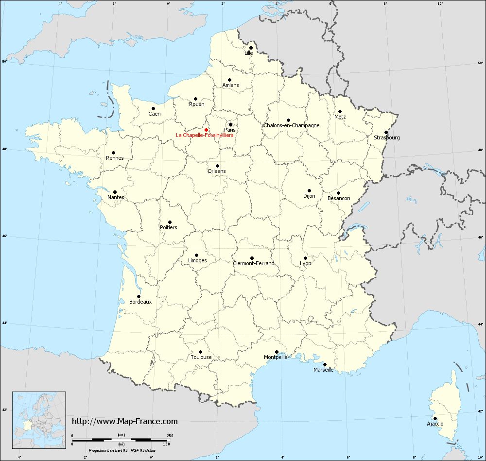 Carte administrative of La Chapelle-Forainvilliers